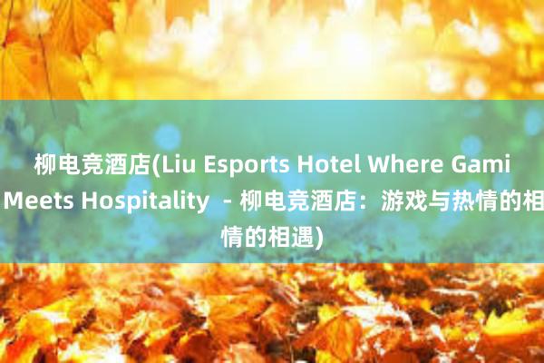 柳电竞酒店(Liu Esports Hotel Where Gaming Meets Hospitality  - 柳电竞酒店：游戏与热情的相遇)