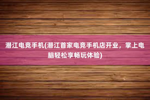 潜江电竞手机(潜江首家电竞手机店开业，掌上电脑轻松享畅玩体验)