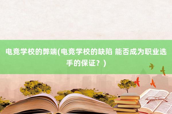 电竞学校的弊端(电竞学校的缺陷 能否成为职业选手的保证？)