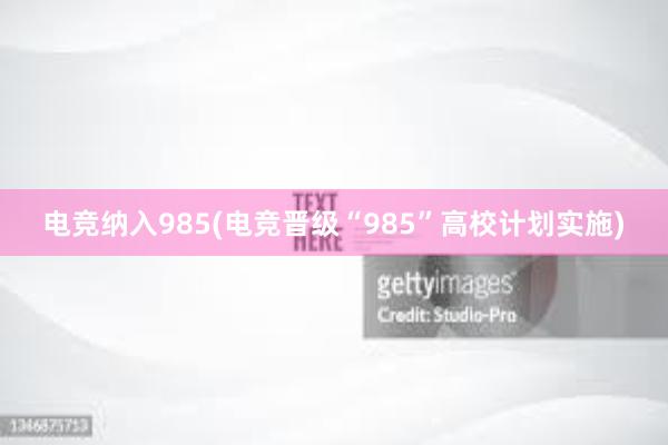 电竞纳入985(电竞晋级“985”高校计划实施)