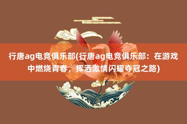 行唐ag电竞俱乐部(行唐ag电竞俱乐部：在游戏中燃烧青春，挥洒激情闪耀夺冠之路)