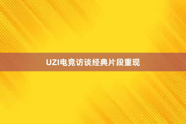 UZI电竞访谈经典片段重现