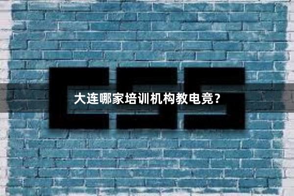 大连哪家培训机构教电竞？