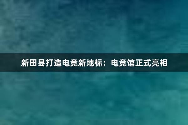 新田县打造电竞新地标：电竞馆正式亮相