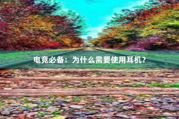 电竞必备：为什么需要使用耳机？