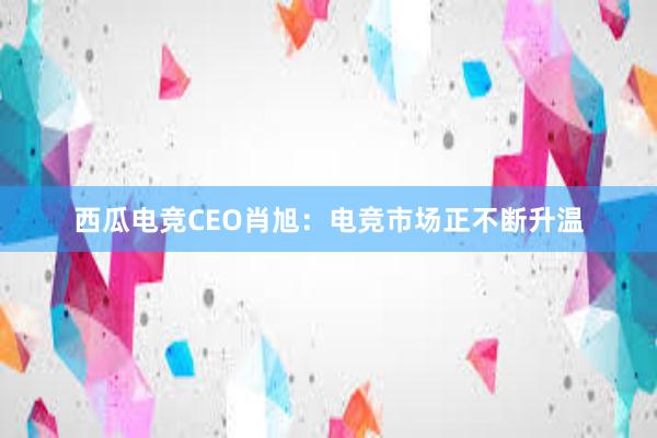 西瓜电竞CEO肖旭：电竞市场正不断升温